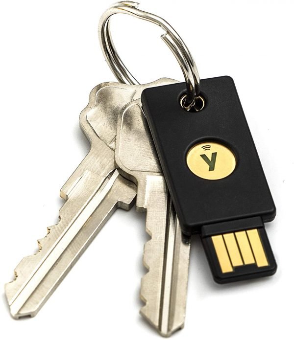 YubiKey 5 NFC - Two Factor Authentication USB and NFC Security Key, Fits USB-A Ports and Works with Supported NFC Mobile Devices