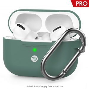 Baykron AirPods Pro Shock Proof Protective silicone Case with carabiner Midnight Green