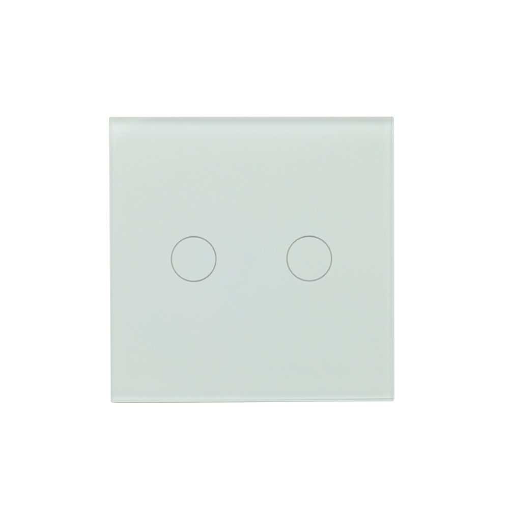 2Gang WiFi Smart Light Touch Switch Neutral + Live wire,without frame.