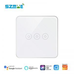 3Gang ZigBee Single Live Switch Touch Glass (Without Neutral Wire)