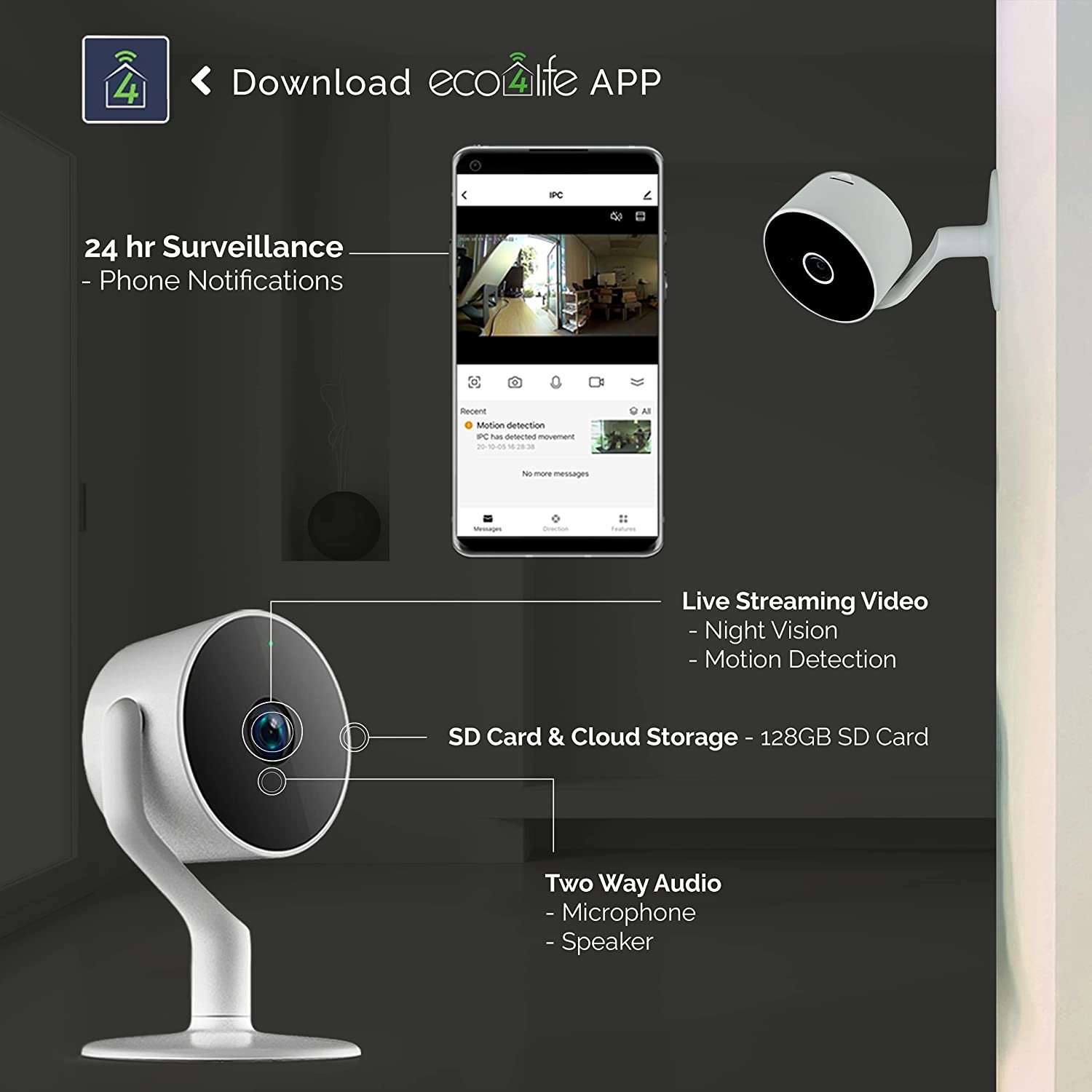 Eco4life Wi Fi Smart 1080p Indoor Ip Camera 8669