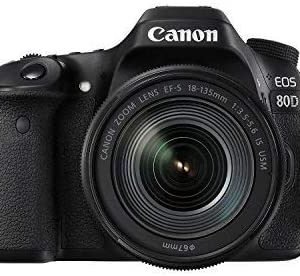 Canon EOS 80D Digital SLR Kit EF-S 18-135mm f/3.5-5.6 Image Stabilization USM Lens (Black)