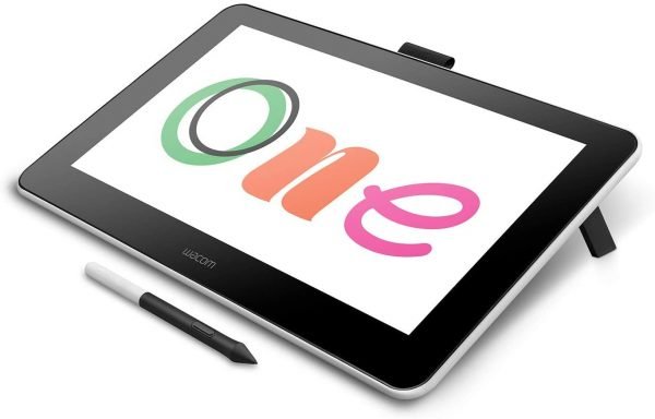 Wacom One Drawing Tablet with Screen, 13.3 inch Pen Display for Beginners and Digital Mark-up: Mac, PC, Chromebook & Android (DTC133W0B)