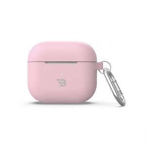 BAYKRON Premium Silicone Protective Case for AirPods 3rd Generation, Impact Resistant and Wireless Charging Compatible, Includes Carabiner - Pink