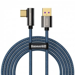 Baseus Legend Series Elbow fast Charging Data Cable USB to Type -C 66W 1m Blue