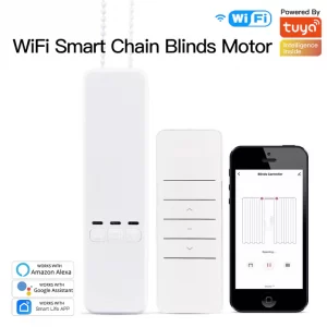 WiFi Smart Motorized Chain Roller Blinds Shade Shutter Drive Electric Curtain Motor RF Remote Automation Kit WC-YH-LS-UK-EN