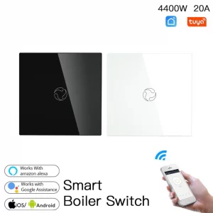 WiFi Smart Boiler Touch Switch Single Pole Neutral Wire Required 100-240V WS-DL-EUB-WH-EN