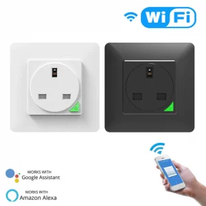 WiFi Smart Light Wall Switch Socket Outlet Push Button UK Version WK-Y-UK-WH-MS - White