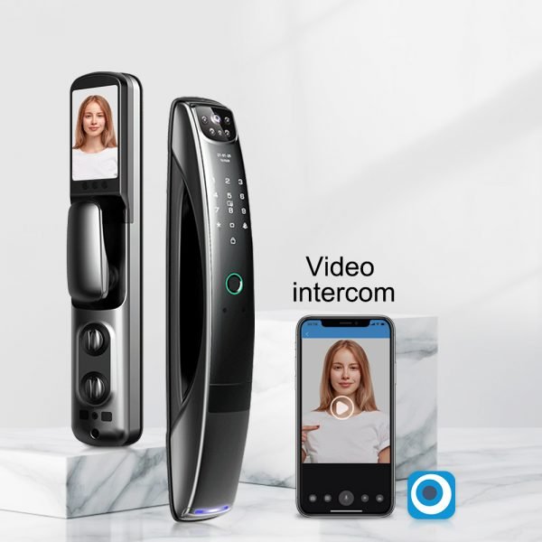 N500 FACE + FINGERTUYA WIFI APP FACE Fingerprint Intelligent Door Automatic Lock with video camera