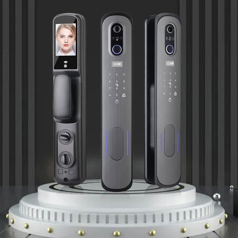 V100 FACE-Video Calling WIFI APP FACE+Fingerprint Intelligent Door Automatic Lock with video camera