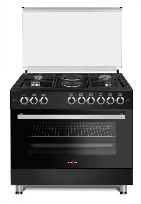 KENSTAR GAS COOKER WITH 4 GAS BURNERS AND 2 HOTPLATES – KS-GCF6090-4GB & 2EB