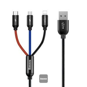 Baseus Three Primary Colors3-in-1 Cable USB For M+L+T3.5A 30CM