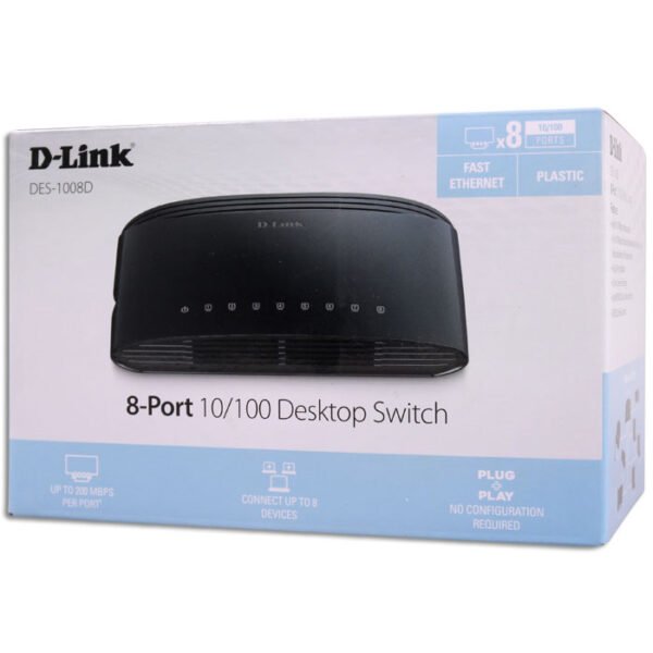 D-LINK DES-1008D 8-Port Fast Ethernet Unmanaged Desktop Switch