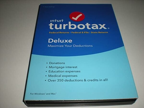 Turbotax Deluxe 2016 Tax Software Federal & State + Fed Efile PC/MAC D