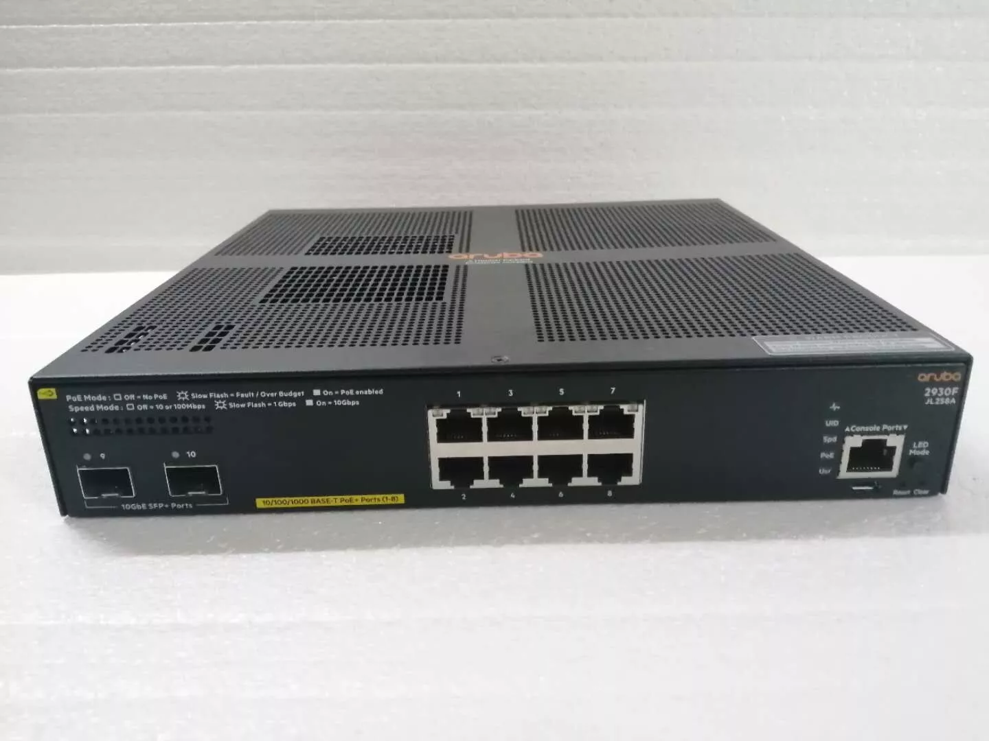 HPE Aruba JL258A 2930F 8G PoE+ 2SFP+ Switch 