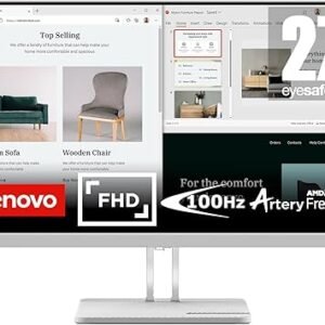 LENOVO L27e-40 FHD W-LED 27” MONITOR WITH 100Hz REFRESH RATE WITH TILT AND VESA MOUNT. AMD FREESYNC TECHNOLOGY FLICKER FREE TECHNOLOGY AND NATURAL LOW BLUE