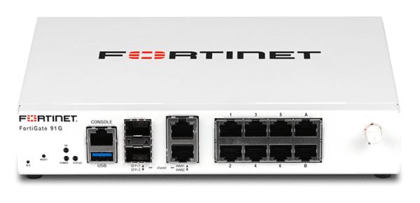 FortiGate-91G 8 x GE RJ45 ports, 2 x 10GE RJ45/SFP+ shared media WAN ports with 120GB SSD.