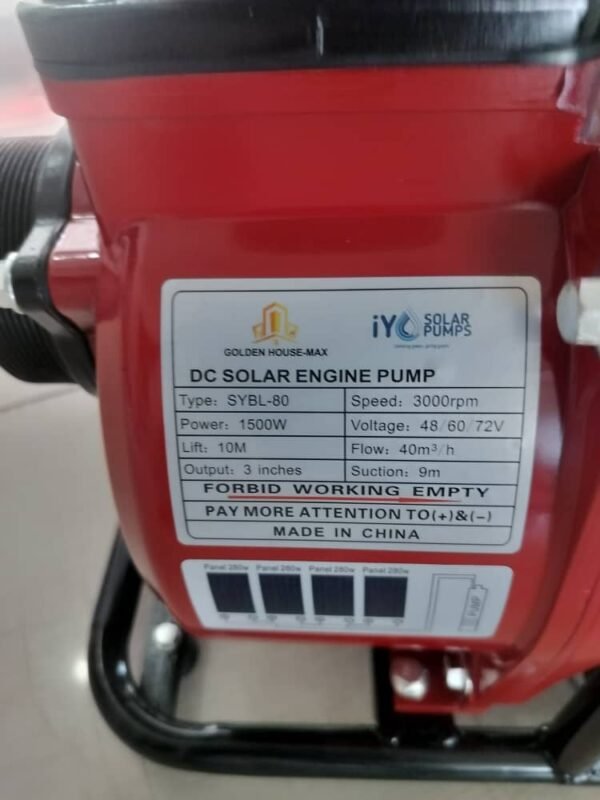 Golden house-max 3hp DC solar engine pump