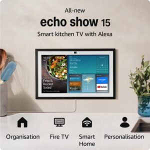 Amazon Echo Show 15 | Full HD 15.6" smart display with Alexa, built-in Fire TV and Alexa Voice Remote