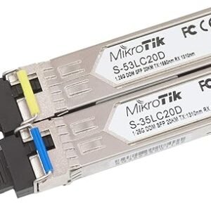 MikroTik S-3553LC20D S-35/53LC20D pair of SFP transceivers S-35LC20D 1.25G.