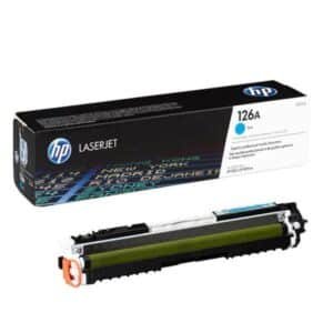 HP 126A Cyan LaserJet Toner CartridgeFeatures Make a professional impact by printing stunning color documents and marketing materials. This toner's gloss delivers photo-quality graphics and images. Get business-quality results on a wide range of laser papers. Keep printing costs low while maintaining productivity. HP toner cartridges deliver consistent, uninterrupted printing. Because cartridges are designed for exceptional reliability, you avoid wasted supplies and expensive delays. Conveniently shop for supplies with HP SureSupply.1 When it's time to install a new cartridge, you can trust that HP's cartridge design makes replacement quick and easy. Recycle your old toner cartridges through HP Planet Partners.2