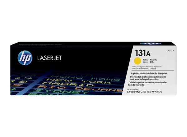 Overview Make documents and marketing materials look professional when you print with Original HP LaserJet toner cartridges. Keep your home or office productive by avoiding wasted time and supplies. These cartridges are specifically designed for your printer. Features Make a professional impact by printing stunning color documents and marketing materials. This toner's gloss delivers photo-quality images. Get business-quality results on a wide range of laser papers. Help keep printing costs low while maintaining productivity. Original HP LaserJet toner cartridges deliver consistent printing. Because cartridges are designed for exceptional reliability, you can avoid wasted supplies and expensive delays. Shop for supplies hassle-free with HP SureSupply. When it's time to install a new cartridge, you can trust that HP's cartridge design makes replacement quick and easy. Recycle your old toner cartridges through HP Planet Partners. Specifications Color(s) of printing supplies: Yellow Print technology: Laser Page yield (color): 1,800 pages Page yield footnote: Approximate average composite cyan, yellow, magenta yield based on ISO/IEC 19798. Actual yield varies considerably based on content of printed pages and other factors. For details see http://www.hp.com/go/learnaboutsupplies. Operating requirements Operating temperature range: 15 to 25°C Storage temperature range: -20 to 40°C Non-Operating Humidity Range: 10 to 90% RH Dimensions and weight Package dimensions (W x D x H): 365 x 100 x 110 mm Package weight: 0.8 kg What's included Warranty: HP's Premium Protection Warranty. This HP product is warranted to be free from defects in materials and workmanship. What's in the box: Toner cartridge Recycling guide