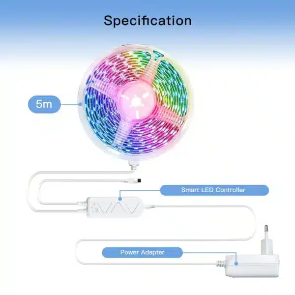 MOES WiFi Smart LED Light Strip RGB Strip Light 5050 Controller