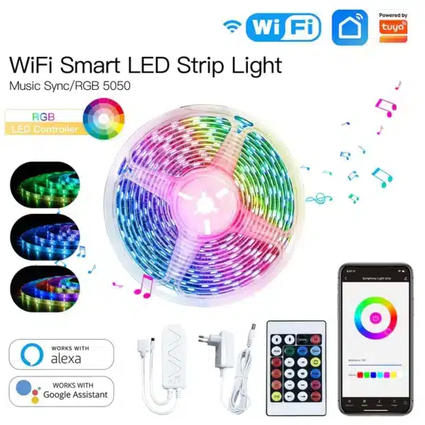 MOES WiFi Smart LED Light Strip RGB Strip Light 5050 Controller