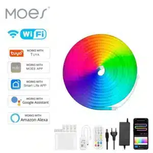 Moes Wifi Smart LED Neon Light Strip RGB Color Led Tape Lamp for TV Backlight Home Party Decor