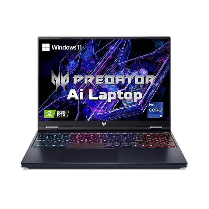 ACER PREDATOR HELIOS NEO 16 PHN16-72-99PA GAMING 14TH GEN Intel Core™️ i9-14900HX 2.2GHz Upto 5.8GHz 1TB SSD 16GB SRAM NVIDIA RTX 4060 8GB 16