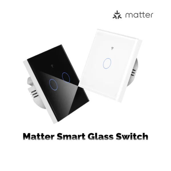 Matter WiFi Smart Light Switch Glass Panel Neutral Wire Required EU Standard