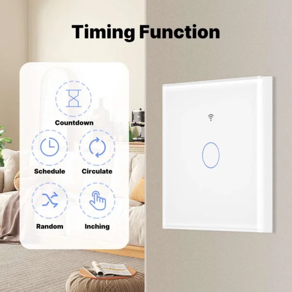 Matter WiFi Smart Light Switch Glass Panel Neutral Wire Required EU Standard