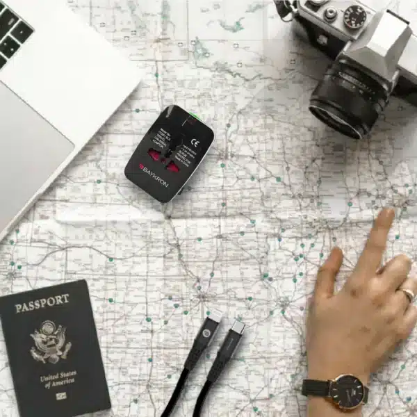 BAYKRON 2.5A Universal World Travel Adapter - Black