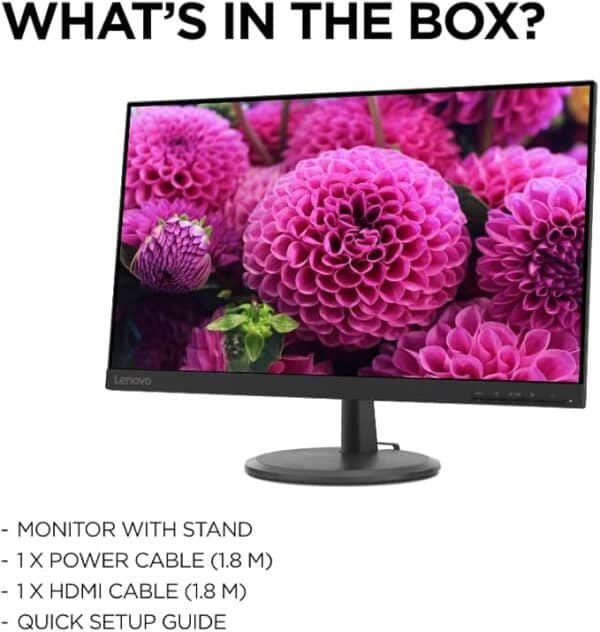 LENOVO C24-25 FHD WLED 24’’ DISPLAY WITH 4MS RESPONSE TIME HDMI AND VGA AND VESA MOUNT AND TILT ADJUSTABLE MONITOR