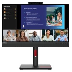 LENOVO THINK VISION T24v-30 FHD IPS W-LED 24 DISPLAY CONFERENCING MONITOR FULL ERGONOMIC FUNCTIONS HEIGHT TILT SWIVEL PIVOT ADJUSTABLE MONITOR WITH SPEAKERS