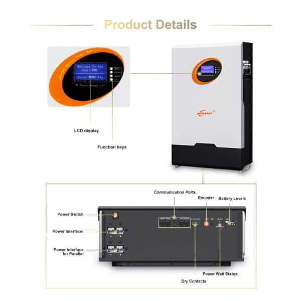Jsdsolar 7.5kw 24v 300ah 6000 life cycle