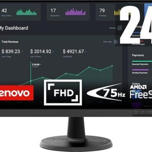 LENOVO D24-45 FHD WLED 24 DISPLAY WITH 5MS RESPONSE TIME HDMI AND VGA AND VESA MOUNT AND TILT ADJUSTABLE MONITOR WITH LOW BLUE LIGHT FOR EYE
