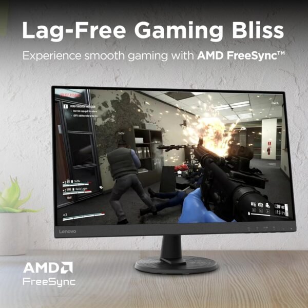 LENOVO D27-45 FHD W-LED 27” MONITOR WITH 75Hz REFRESH RATE WITH TILT AND VESA MOUNT. AMD FREESYNC TECHNOLOGY AND NATURAL LOW BLUE LIGHT FOR EYE EASE