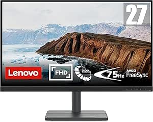 LENOVO L27e-30 FHD IPS W-LED 27 MONITOR WITH 75Hz REFRESH RATE WITH TILT AND VESA MOUNT. AMD FREESYNC TECHNOLOGY FLICKER FREE TECHNOLOGY AND NATURAL LOW BLUE LIGHT FOR EYE EASE