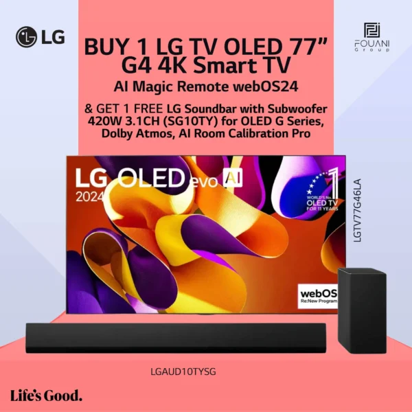 LG TV OLED 77 Inch G4 4K Smart TV AI Magic Remote webOS24