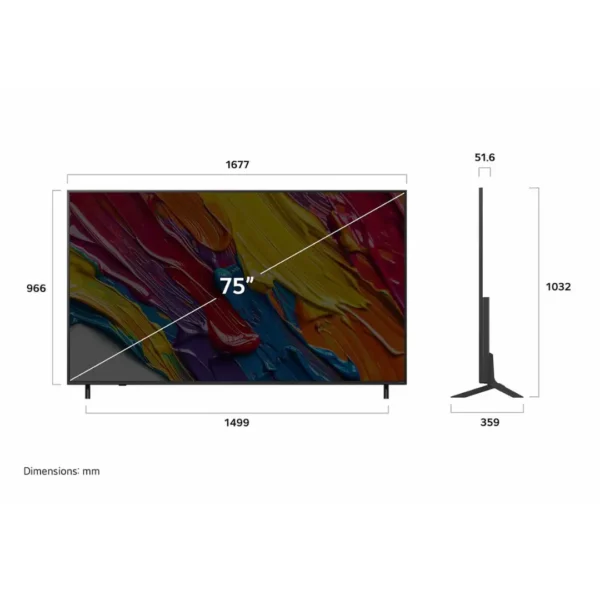 LG TV QNED 75 Inch QNED82A6A 4K Smart TV AI Magic remote webOS25