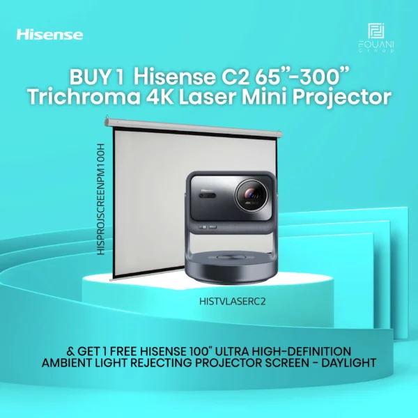 Hisense Trichroma Laser Mini Projector 65-300 Inch C2 4K HISTVLASERC2