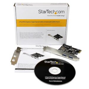 StarTech.com 2 Port PCI Express USB 3.0 Controller Card w/ SATA Power - USB adapter - PCIe - USB 3.0 x 2 - PEXUSB3S23