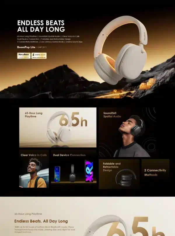 Oraimo BoomPop Lite BT Headset OHP-317 BLACK