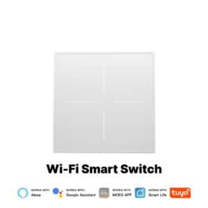Moes Star Feather Series WiFi Smart Switch Push Button With Neutral Light Scene 2in1 Switch UK Version 4 gang