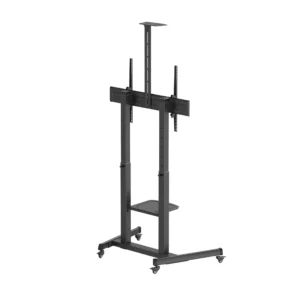 Smaat 60" - 100" Mobile Height-Adjustable Interactive Flat Panel and Television Cart with Quick-Release Spring Lock.
