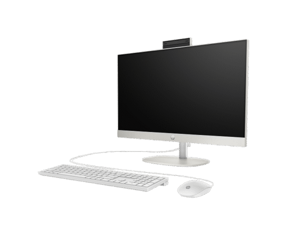HP ALL-IN-ONE 24-CR0129NH DESKTOP PCKEY 13TH GENERATION INTEL COREI7 – 1355U PROCESSOR 16GB DDR4 RAM 1TB M.2 NVME SOLID STATE DRIVE (SSD) 23.8 INCHES SCREEN FHD 1920 X 1080 IPS DISPLAY INTEL IRIS XE GRAPHICS CAMERA BLUETOOTH WI-FI INTEGRATED INTEL GRAPHICS USB WIRED KEYBOARD AND MOUSE FREEDOS WHITE COLOR