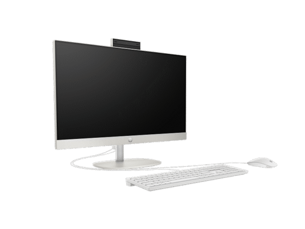 HP ALL-IN-ONE 24-CR0129NH DESKTOP PCKEY 13TH GENERATION INTEL COREI7 – 1355U PROCESSOR 16GB DDR4 RAM 1TB M.2 NVME SOLID STATE DRIVE (SSD) 23.8 INCHES SCREEN FHD 1920 X 1080 IPS DISPLAY INTEL IRIS XE GRAPHICS CAMERA BLUETOOTH WI-FI INTEGRATED INTEL GRAPHICS USB WIRED KEYBOARD AND MOUSE FREEDOS WHITE COLOR