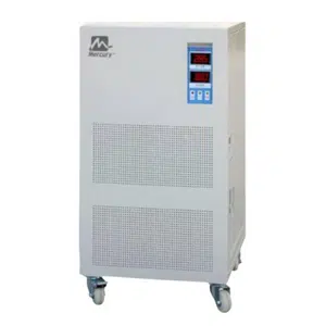 Description Mercury Stabilizer 20KVA Servo AVR Single Phase High precision auto voltage regulator power supply mainly consists of a contact auto-transformer, servo motor, and an automatic control circuit. When grid voltage Is unstable or the load varies, the automatic control circuit drives the servo motor in compliance with a variety of output voltage, adjust carbon brush position on the contact auto-transformer. makes output voltage adjusted to be rated value and reaches a steady state. ZTY series products Introduce advanced technology, adopt energy-saving ring transformer and use Integrated circuit and high-quality components, which gives them a small footprint~ lightweight, high-efficiency, and energy-saving, no additional distortion of the output waveform, stable performance, and reliability. Mercury Stabilizer 20KVA Servo AVR Single Phase – Key Features: Phase: Single Phase Output Voltage: Over-voltage Protection; Low-voltage Protection Display Model: LED / METER Wide Input Voltage Range 6 Steps Transformer Design In Voltage Stabilizing – For that extra reliability Voltage Protection – High / Low Voltage, High-Temperature Protection Soft Start Protection – Safeguards your expensive equipment Ideal for Heavy Duty Equipment