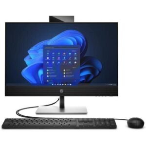 HP PROONE 440 G9 ALL IN ONE DESKTOP PCKEY 12TH GENERATION INTEL COREI5 - 1235U PROCESSOR 8GB DDR5 RAM 512GB M.2 NVME SOLID STATE DRIVE (SSD) 23.8 INCHES SCREEN FHD 1920 X 1080 IPS DISPLAY INTEGRATED INTEL GRAPHICS TOUCHSCREEN USB WIRED KEYBOARD AND MOUSE WI-FI 6E SPEAKER AND MIC WINDOWS 10 PRO BLACK COLOR